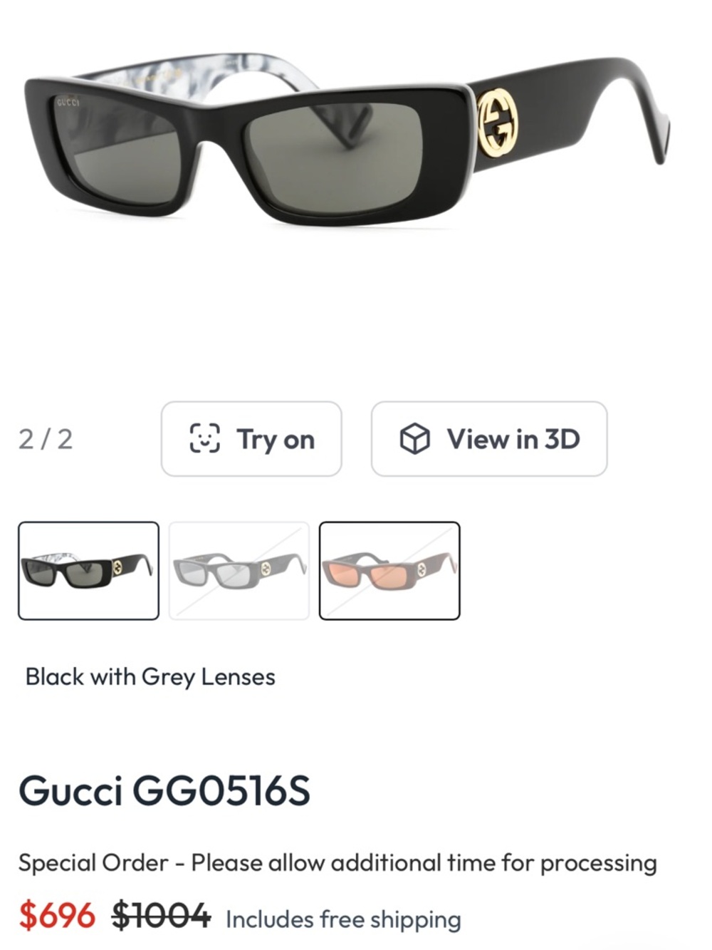 Gucci Black Sunglasses with Gold Temple Medallions